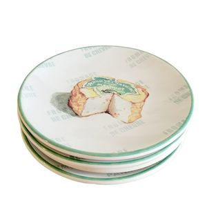 Williams Sonoma Fromage Cheese Plates 7" Wide Set of 4